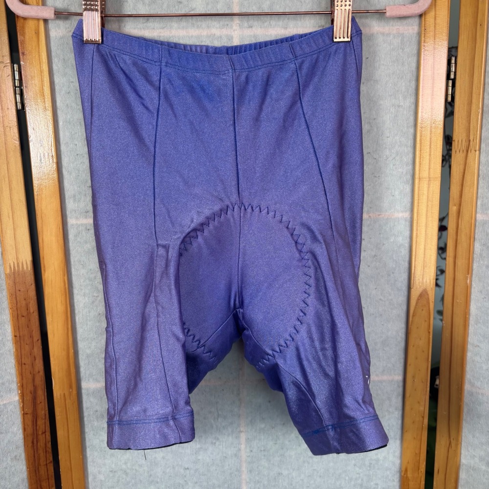 Vintage‎ Tinley Padded Cycling Shorts Purple Shiny Spandex Biking Athletic Gear